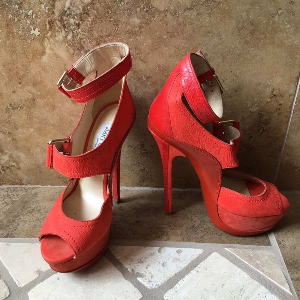 Jimmy Choo Letitia platform sandal in coral l